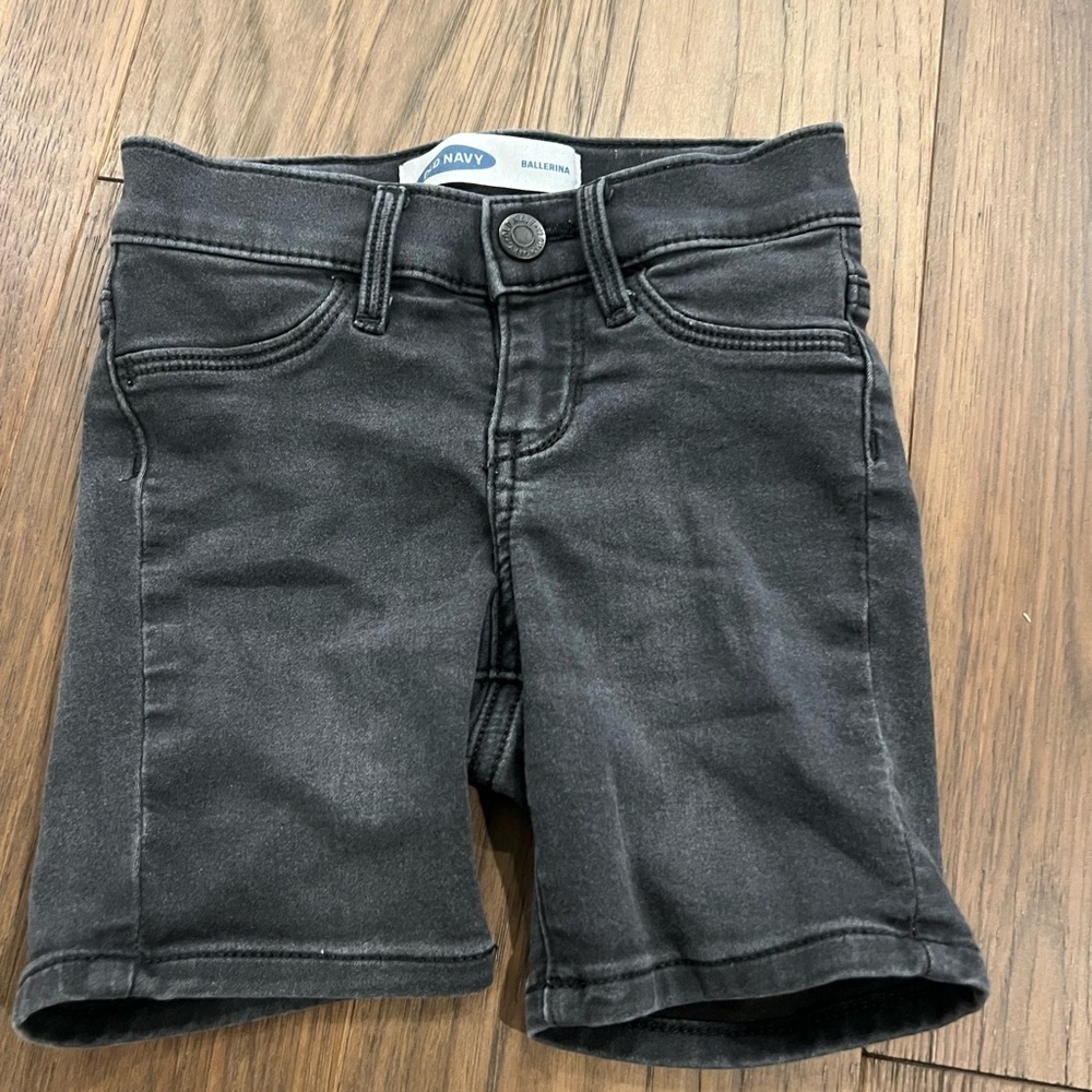 Old Navy Black Wash Denim Ballerina (stretchy) Girls Size 6